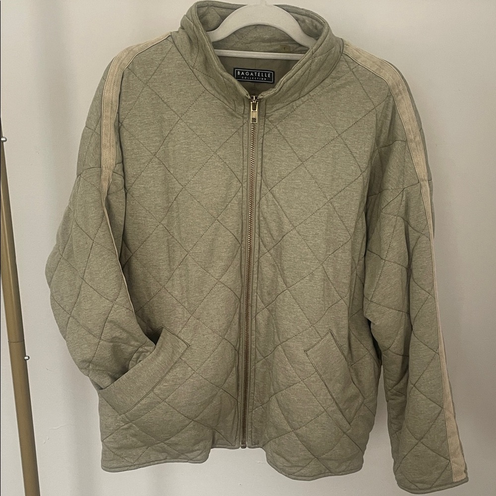 Bagatelle Quilted Zip Jacket in Sage